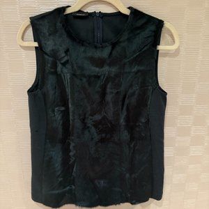 BRAND NEW Akris Sleeveless Fur-Front Top